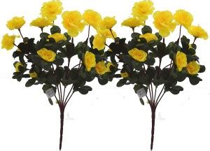 FOURWALLS 2 Pcs Silk Flower Artificial Azalea Fake Faux Primroses ...