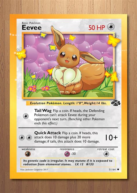 Eevee Giant Pokemon Card Print - Etsy