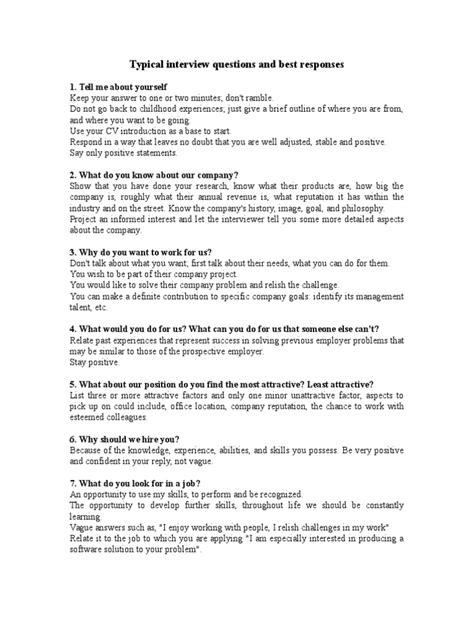 Image result for Interview Example and Responses