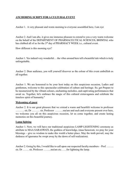 Image result for How to Write Anchoring Script