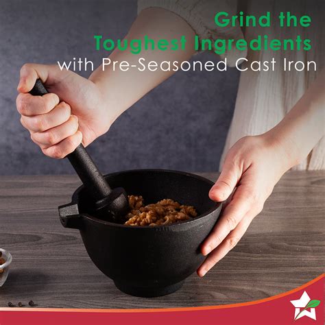 Buy Forza Pre Seasoned cast-iron mortar & pestle Online At Best Price ...