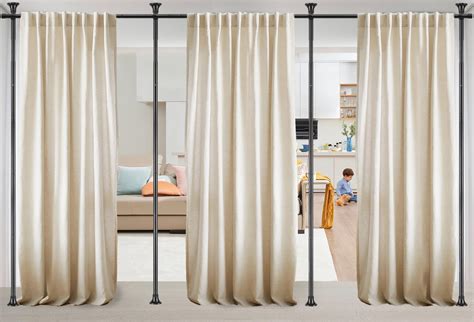 Amazon.com: Room Divider for Wide Space Partitions, Curtain Rods No ...