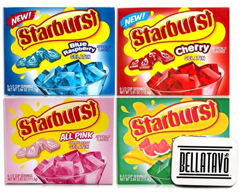 Jello Mix Variety Pack with Starburst Gelatin. Includes 4 Boxes of ...
