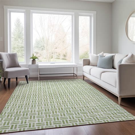 Addison Rugs Chantille Indoor/Outdoor Transitional Geometric Aloe ...