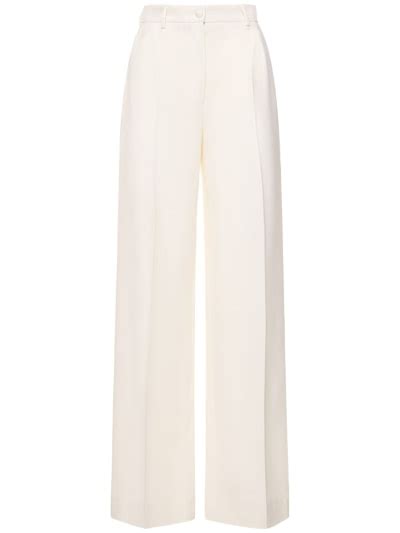 Wool cady high rise wide leg pants - Dolce&Gabbana - Women | Luisaviaroma