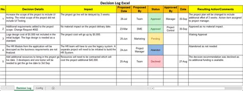 Decision Log Excel Template – ITSM Docs - ITSM Documents & Templates