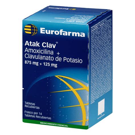 ATAK CLAV 875mg 14 Tabletas AMOXICILINA+Acido CLAVULANICO - Farmaster ...