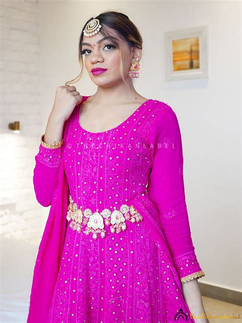 Pink Chikankari Anarkali with Mukaish Work – Luxe Festive & Wedding ...