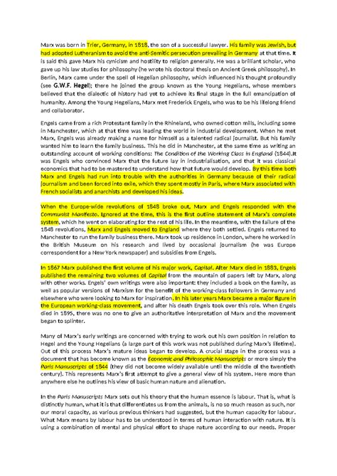 Karl Marx - Marx was born in Trier, Germany, in 1818, the son of a ...