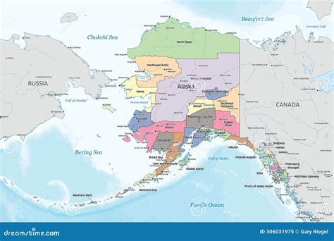 Counties Of Alaska Political Map Stock Image | CartoonDealer.com #306071611