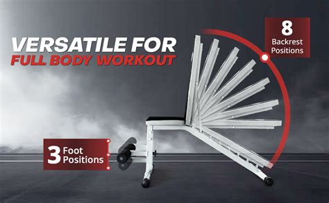 Life Line LB 311 Adjustable Gym Bench for Home | 8-Levels Flat, Incline ...