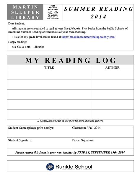 Printable Adult Reading Log