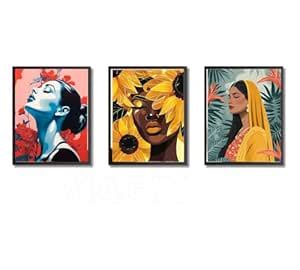 WALL MAGIX Modern paintings Wall Art, 3 Piece Framed Poster Set for ...