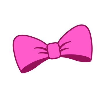 Pink Bow Clip Art Vector Stock Image. Isolated On Transparent - Free ...