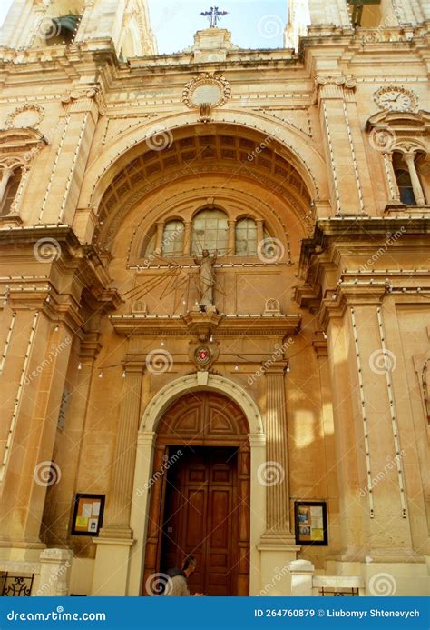 Malta, Sliema, Entrance and Facade of the Parish Church of Stella Maris Editorial Stock Image ...