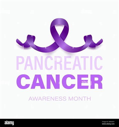 Pancreatic Cancer Banner, Card, Placard with Vector 3d Realistic Purple ...