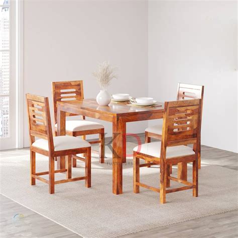 WOODBONE Dining Table 4 Seater | Wood Dining Table with Chair | Dining ...