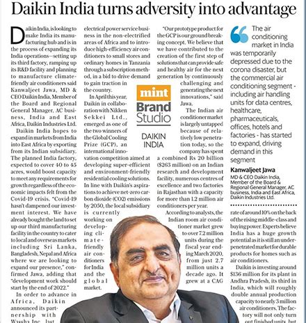 Daikin India turns adversity into advantage | Daikin India