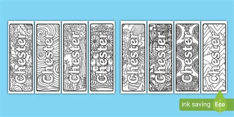 Chester Mindfulness Name Colouring Bookmarks | Twinkl | KS1