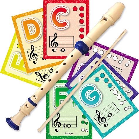 Buy Soprano Recorder with 18 Fingerings Chart Card Set - German Style ...