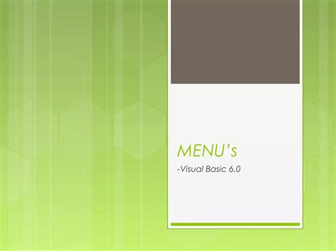 Image result for Menu Visual Basic