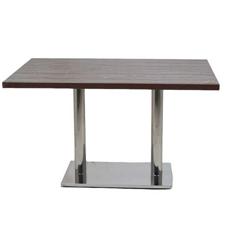 Buy Ghana SS Double Pillar Table Base Walnut Top at Wholesale Price in ...