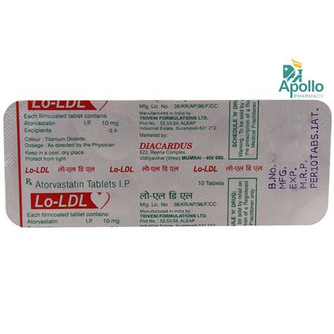 LO LDL 10MG TABLET 10'S Price, Uses, Side Effects, Composition - Apollo ...