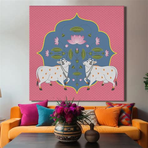 Divine Duo, Framed Abstract Canvas Wall Art for Bedroom – Eurotex