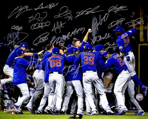 Chicago Cubs 2016 MLB World Series Champions Autographed 16" x 20 ...