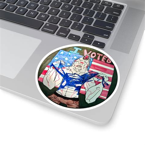 I Voted Wolf Sticker - Wolf Ripping Shirt Meme Stickers - AshBubble