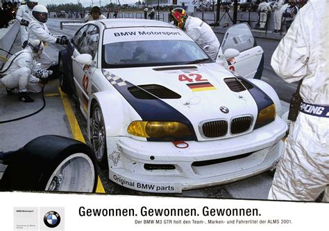 Poster "Gewonnen. Der BMW M3 GTR holt den Team, -Marken und Fahrertitel ...