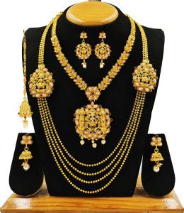 CAJ Brass Gold-plated White Jewellery Set Price in India - Buy CAJ ...
