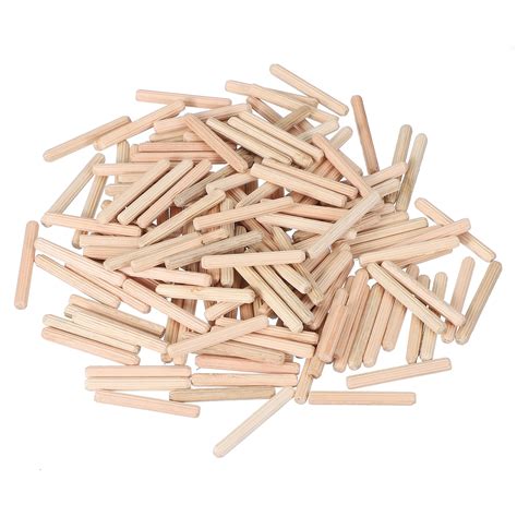 Uxcell Wooden Dowel Pins 13/16" x 1" (5mm x 25mm) Fluted Dowels for ...