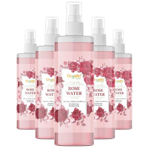 Orgello Herbal Rose water spray for face ( 5 x 500 ml) Pack of 5 ...