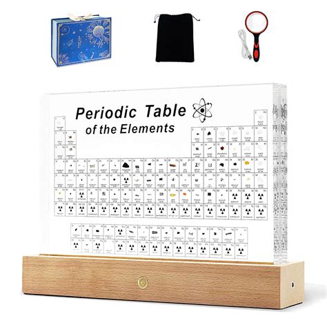 Large Periodic Table of Elements with Real Elements Samples, 8.3 Inch ...