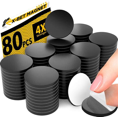 Magnetic Dots - 80 Self Adhesive Magnet Dots (0.8" x 0.8") - Peel ...