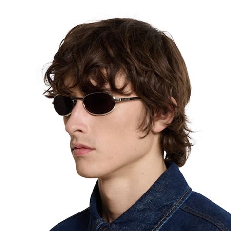 Oval frame sunglasses in silver-toned | GUCCI® CA