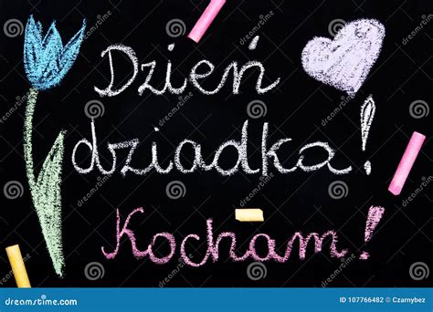 Polish Grandfather`s Day Card with Words: Grandfather`s Day. Stock ...