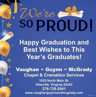 We're So Proud, Vaughan-Guynn Funeral Home, Hillsville, VA