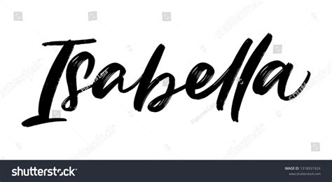 Isabella English Hand Lettering Name: vector de stock (libre de ...