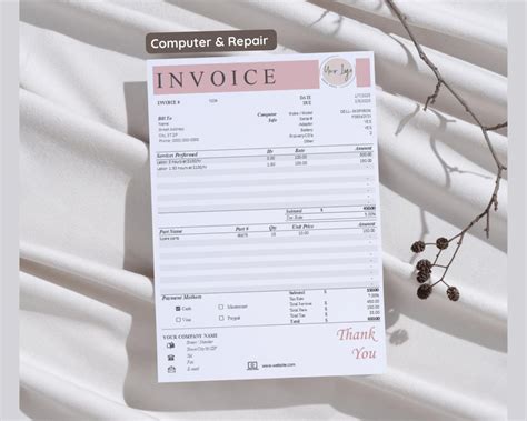Computer Service Invoice Template 的图像结果