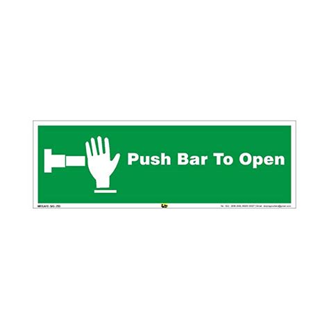 Mr. Safe - Push Bar To Open Point Sign PVC Sticker 15 Inch X 6 Inch ...