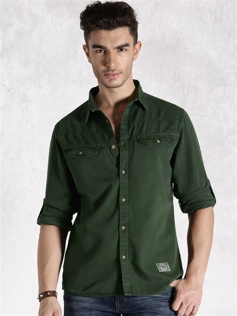 Mens Olive Denim Shirts at Ada Michalski blog