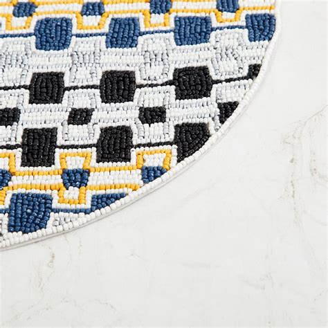 Buy Mandarin Checkered Beaded Round Platemat from Home Centre at just ...