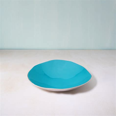 teal metal-enamel fusion platter- large - Ellementry – ellementry