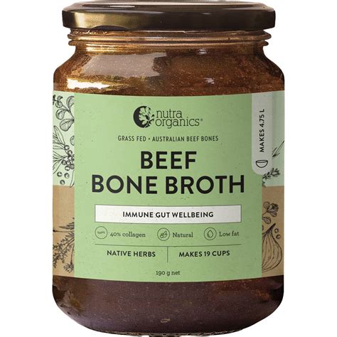 Nutra Organics Beef Bone Broth Native Herbs 190g | Woolworths