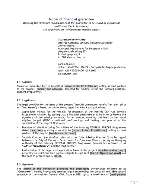 Fillable Online Financial Guarantee - Overview, Types ...