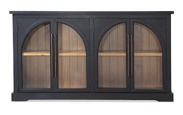 Black 4 Door Arch Cabinet | Bob's Discount Furniture & Mattress Store