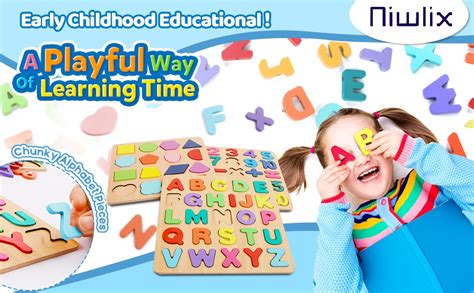 Niwlix Wooden Learning Educational Board for Kids, Puzzle Toys for 2 ...
