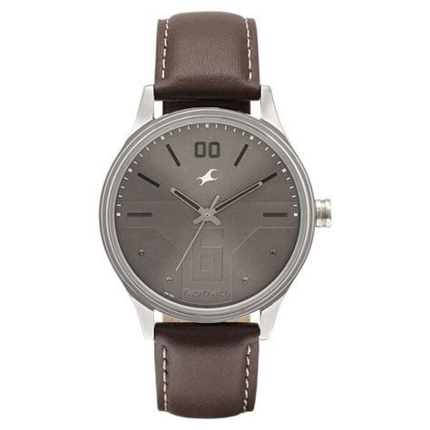 Buy Online Fastrack Bare Basics Quartz Analog Brown Dial Leather Strap ...